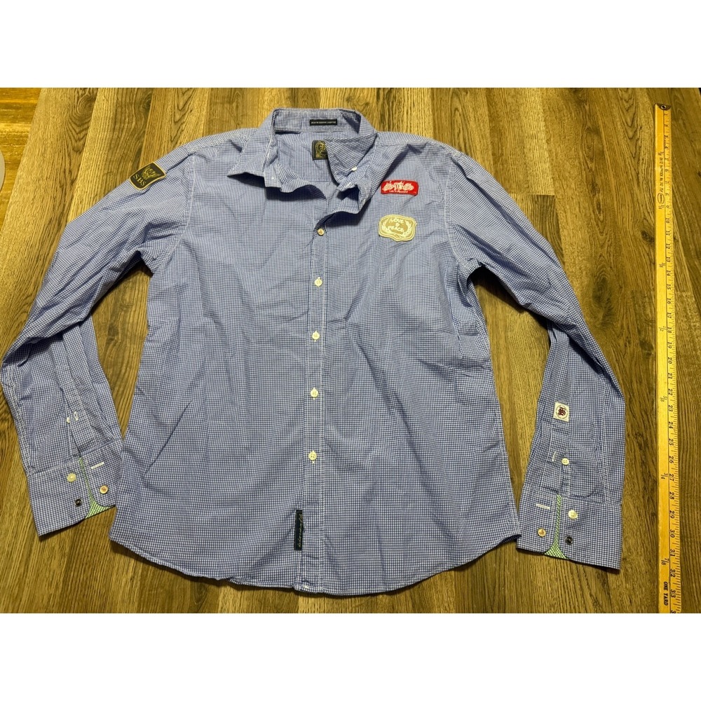 SBS Shirt, Men's Size Large? Blue White Plaid Long Sleeve Button Up Shirt